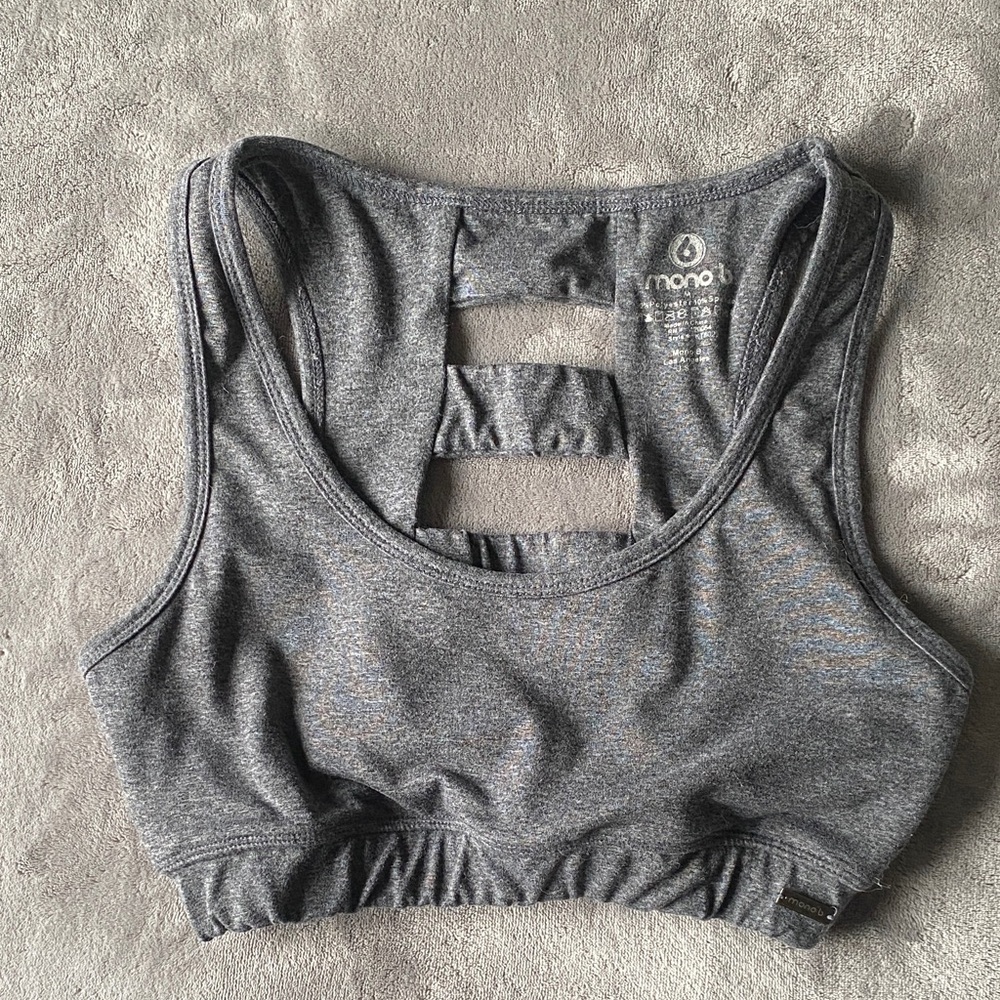 Mono B Charcoal Cutout Sports Bra